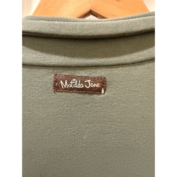 Matilda Jane XS Olive Green Button-Up Jacket With Pleated Back & Waist Tie Detai - Picture 5 of 9